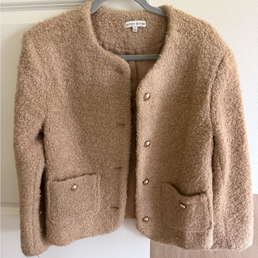 Tuckernuck Gold Button Teddy Lady Jacket